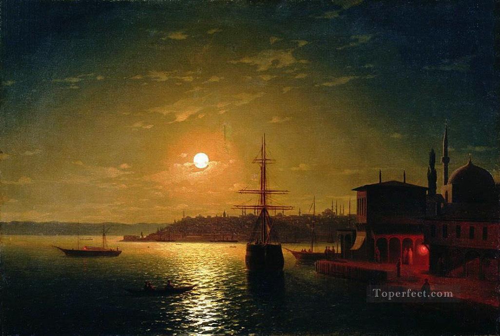 La bahía del Cuerno de Oro 1845 Romántico Ivan Aivazovsky Ruso Pintura al óleo